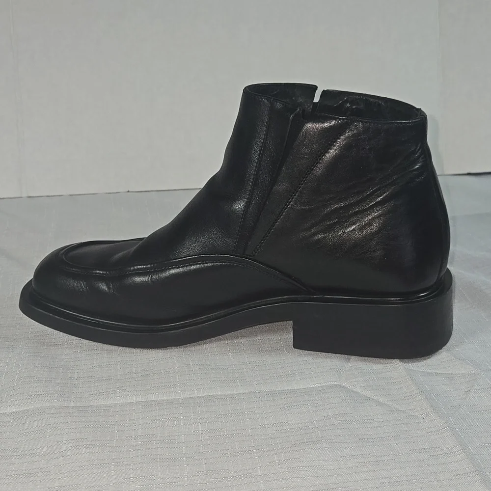 Kenneth Cole Reaction Black Leather Pull On Men's  Boots Size 8.5